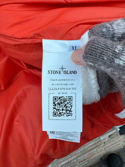 Stone Island Rubber Wax Poplin Down Marina Gilet - XL