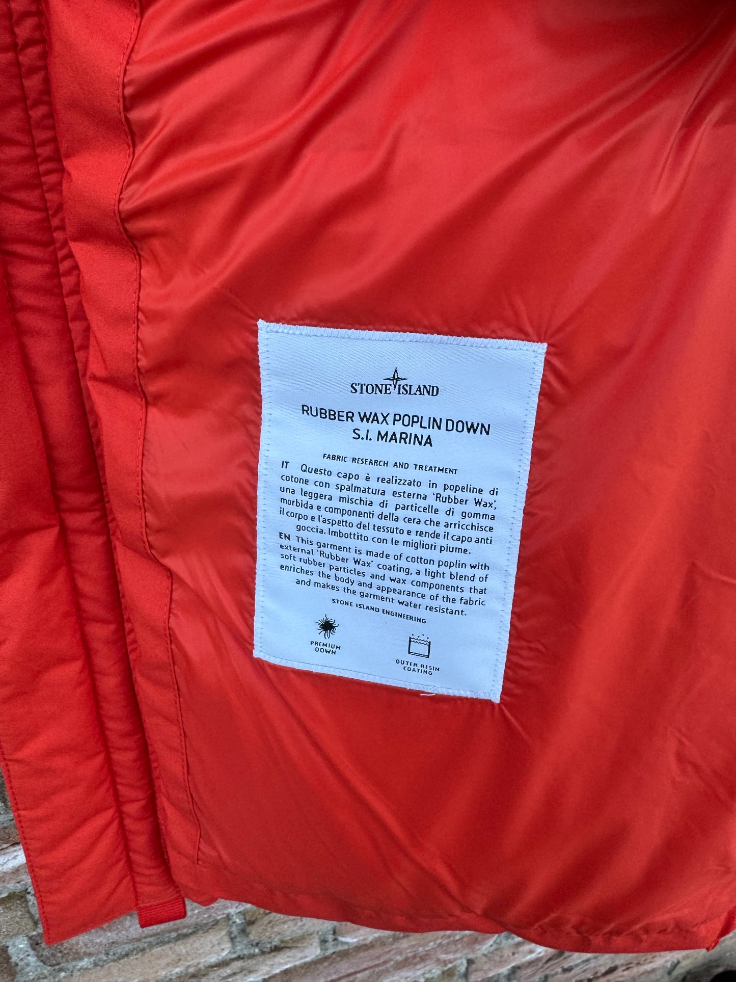 Stone Island Rubber Wax Poplin Down Marina Gilet - XL