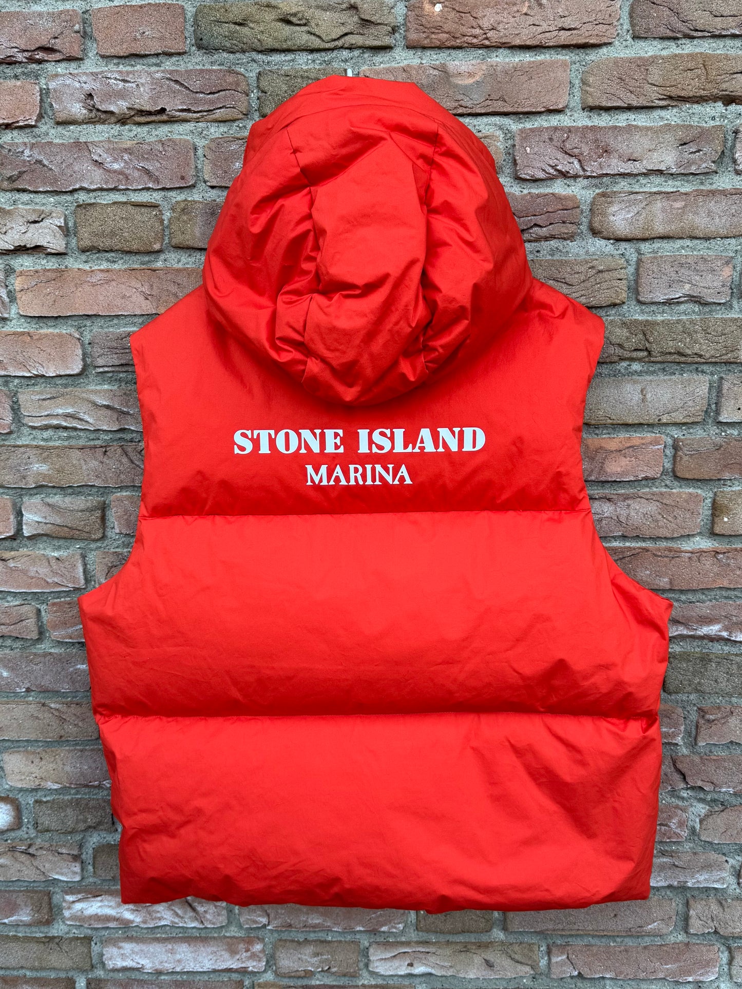 Stone Island Rubber Wax Poplin Down Marina Gilet - XL