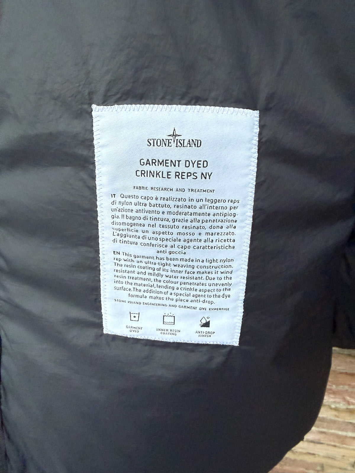 Stone Island Garment Dyed Crinkle Reps NY Down Jacket - M