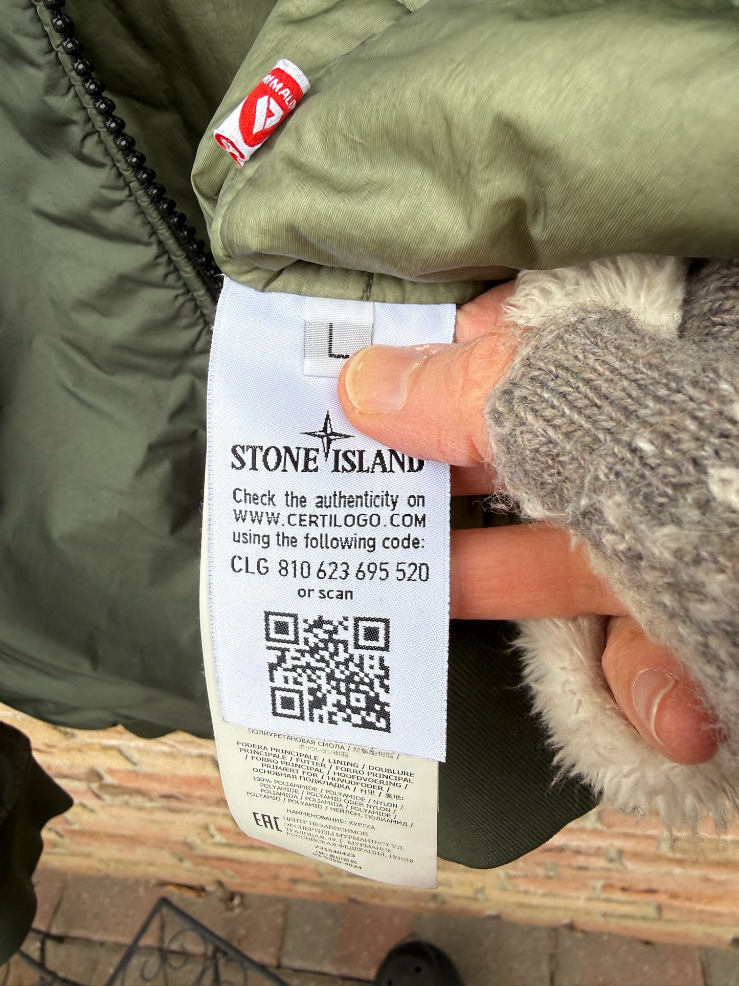 Stone Island Garment Dyed Crinkle Reps NY Primaloft Jacket - L
