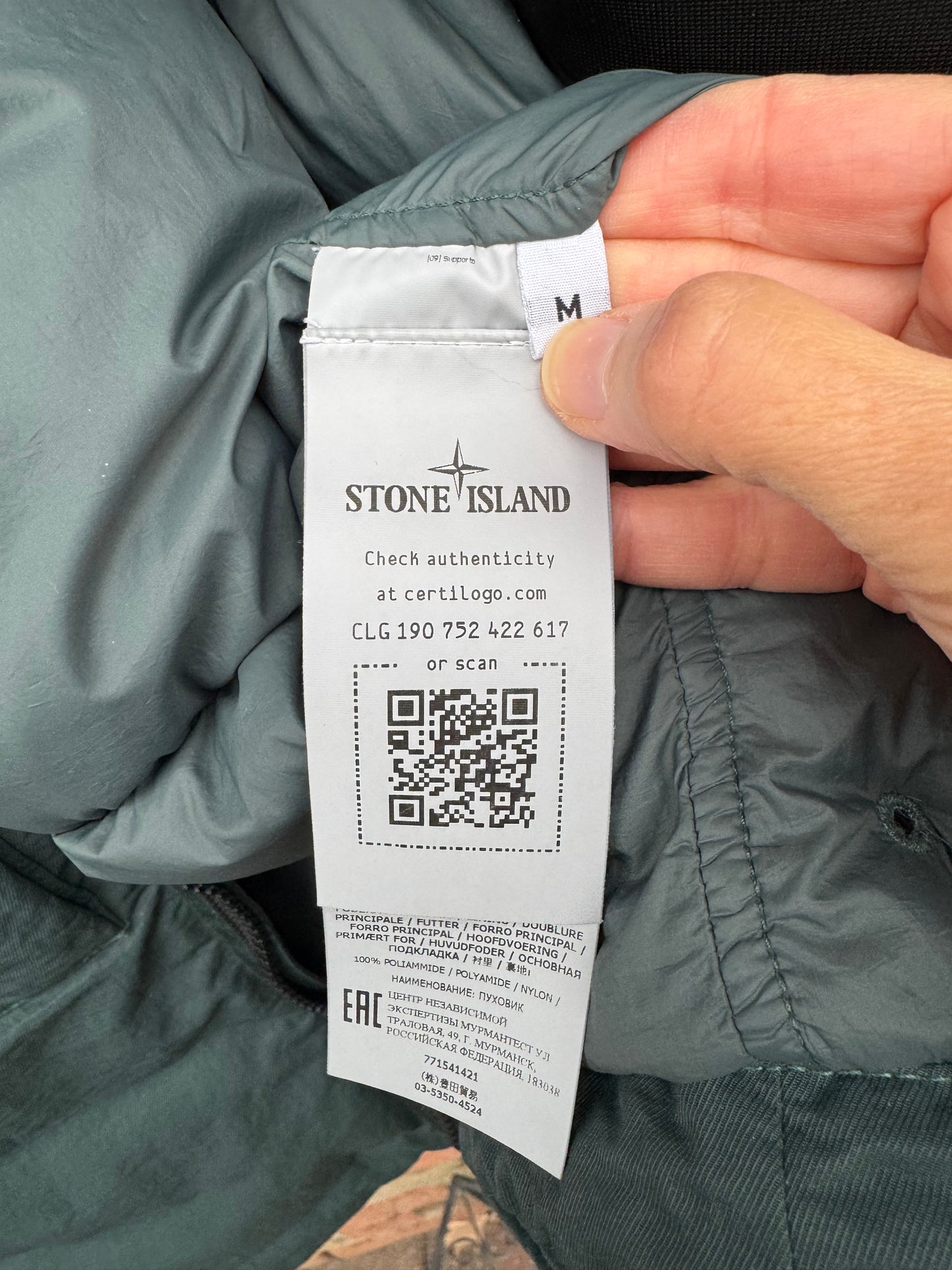 Stone Island Opaque Nylon Twill Daunenjacke - M