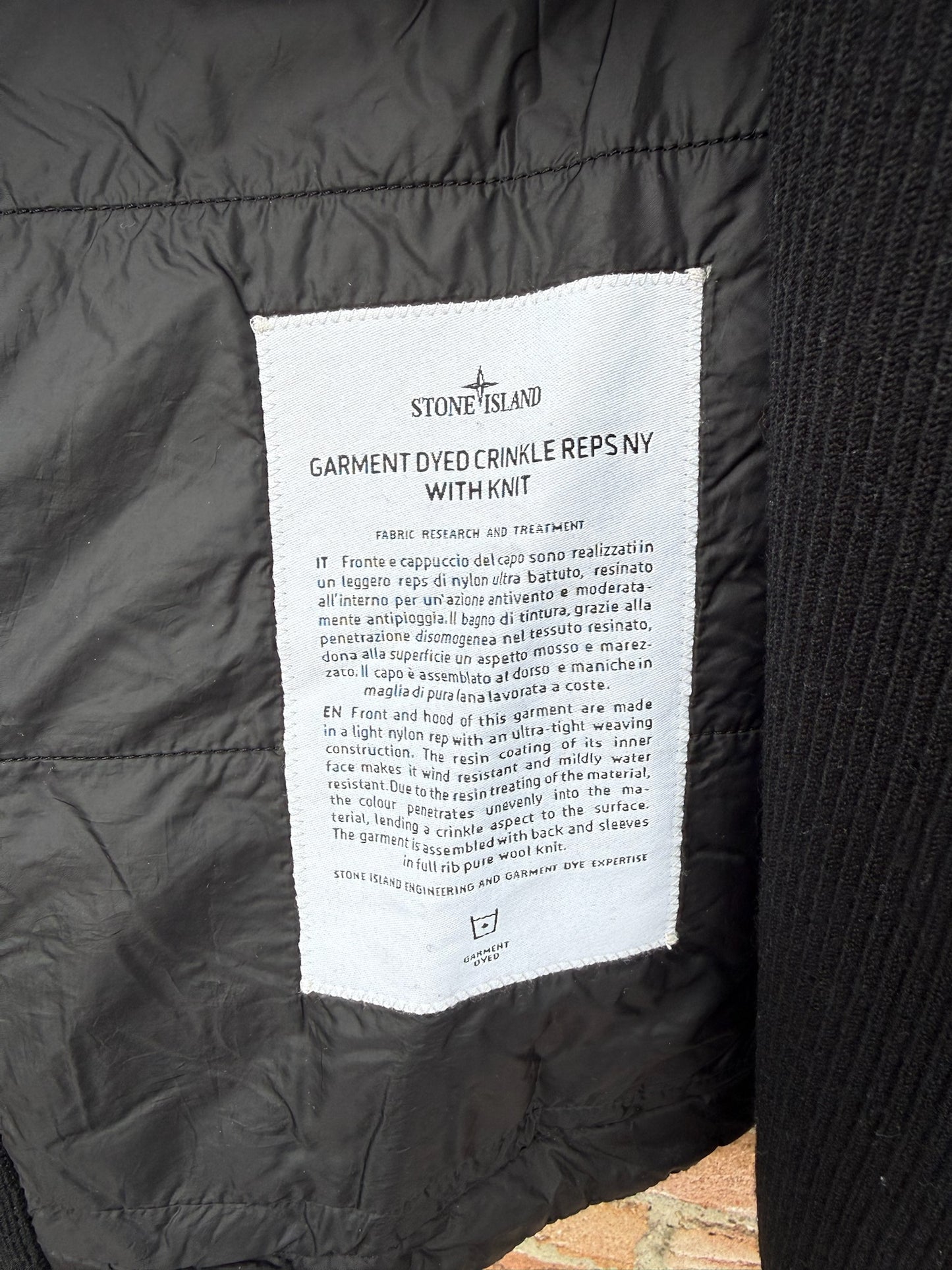 Stone Island Garment Dyed Crinkle Reps NY Knit Jacket - M