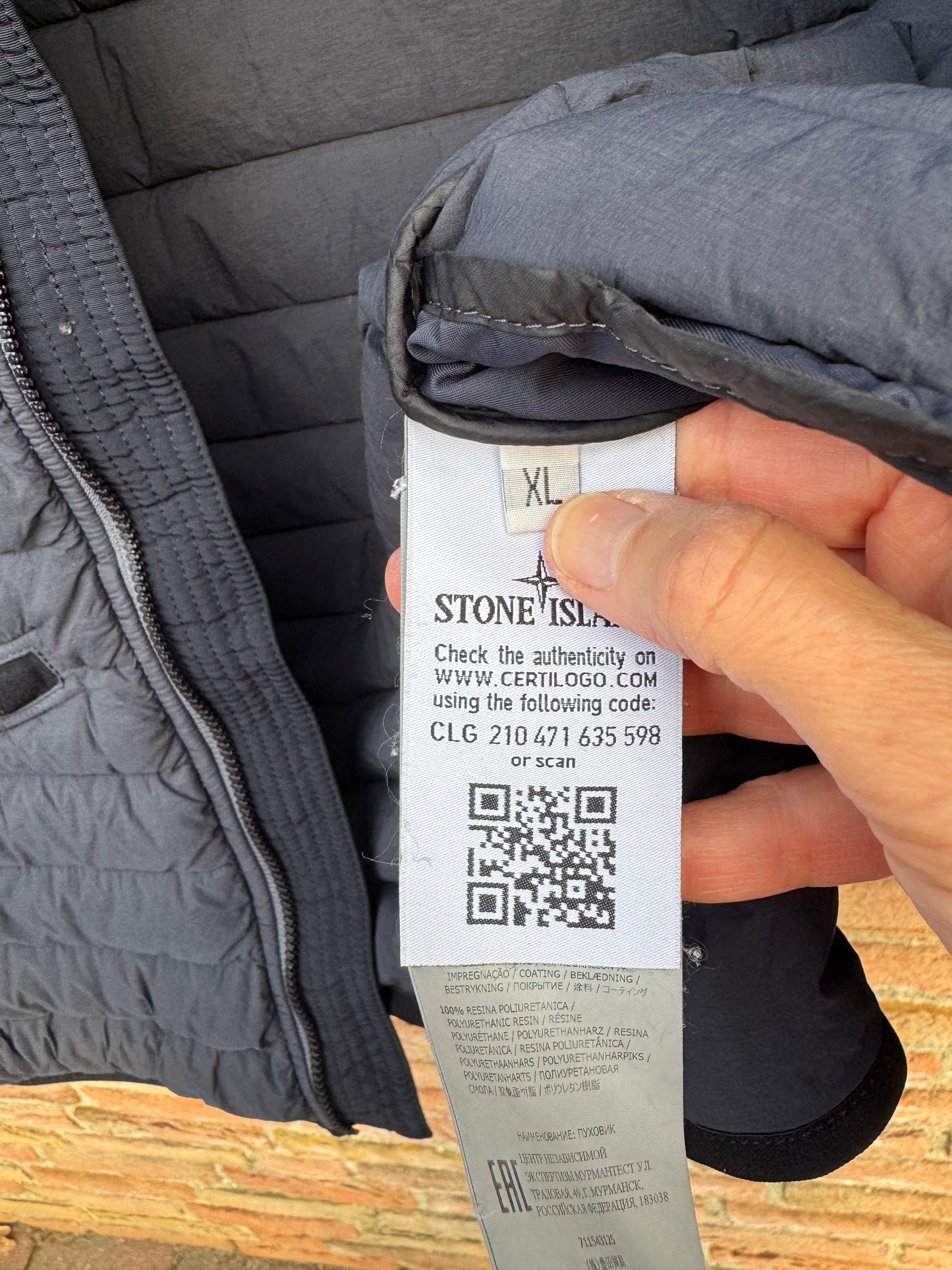 Stone Island Loom Woven Down Chambers Stretch Nylon-TC Jacket - XL