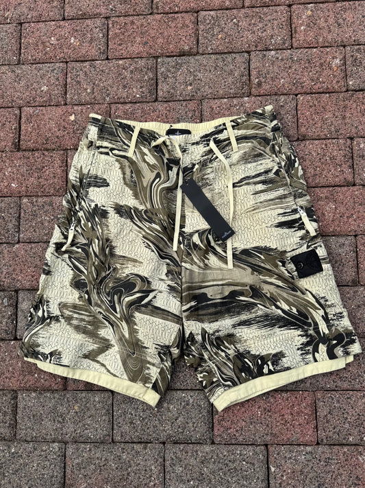 Stone Island Shadow Project Guayabera Shorts - 48