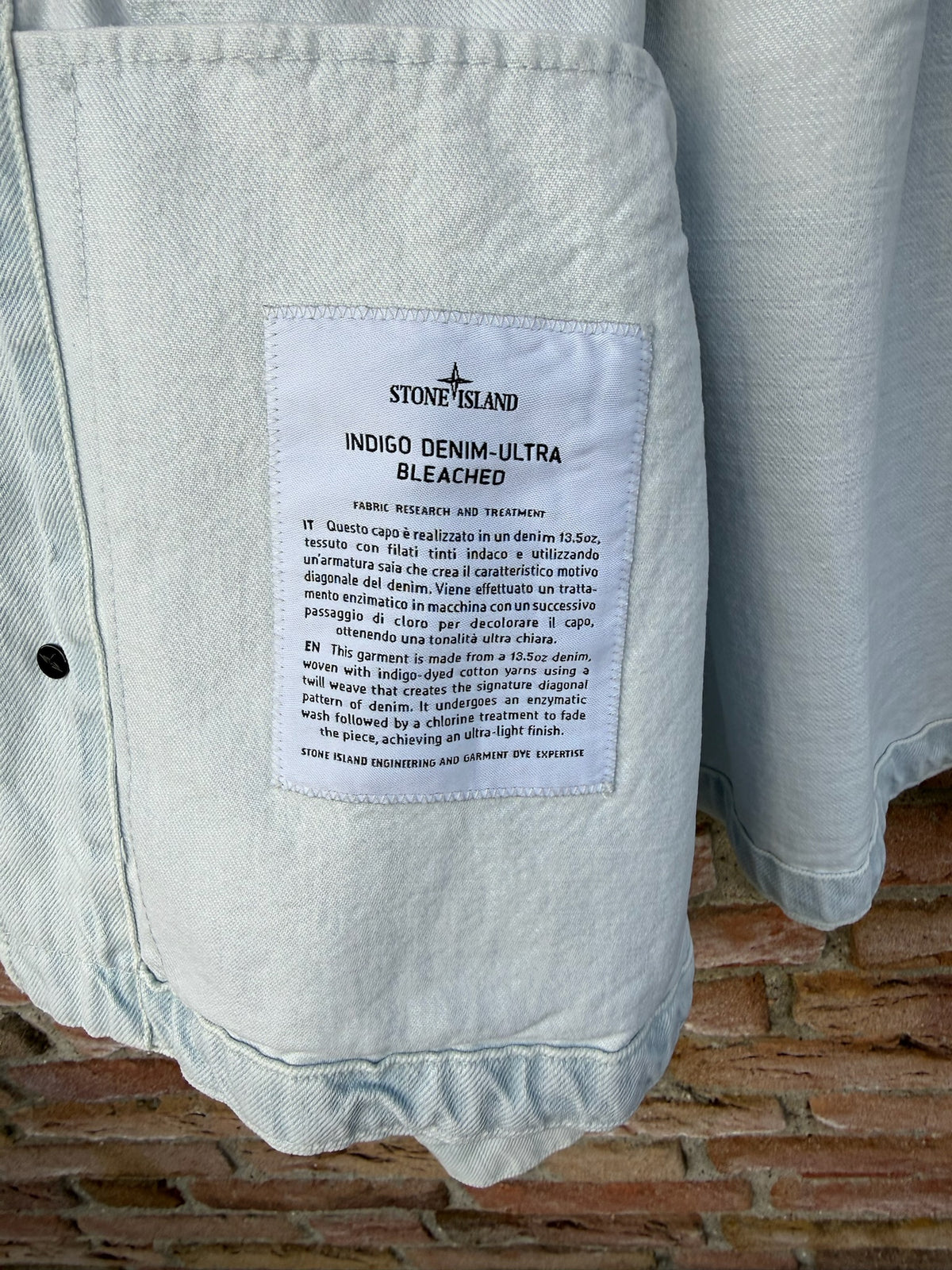 Stone Island Indigo Denim-Ultra Bleached Jacket - XL