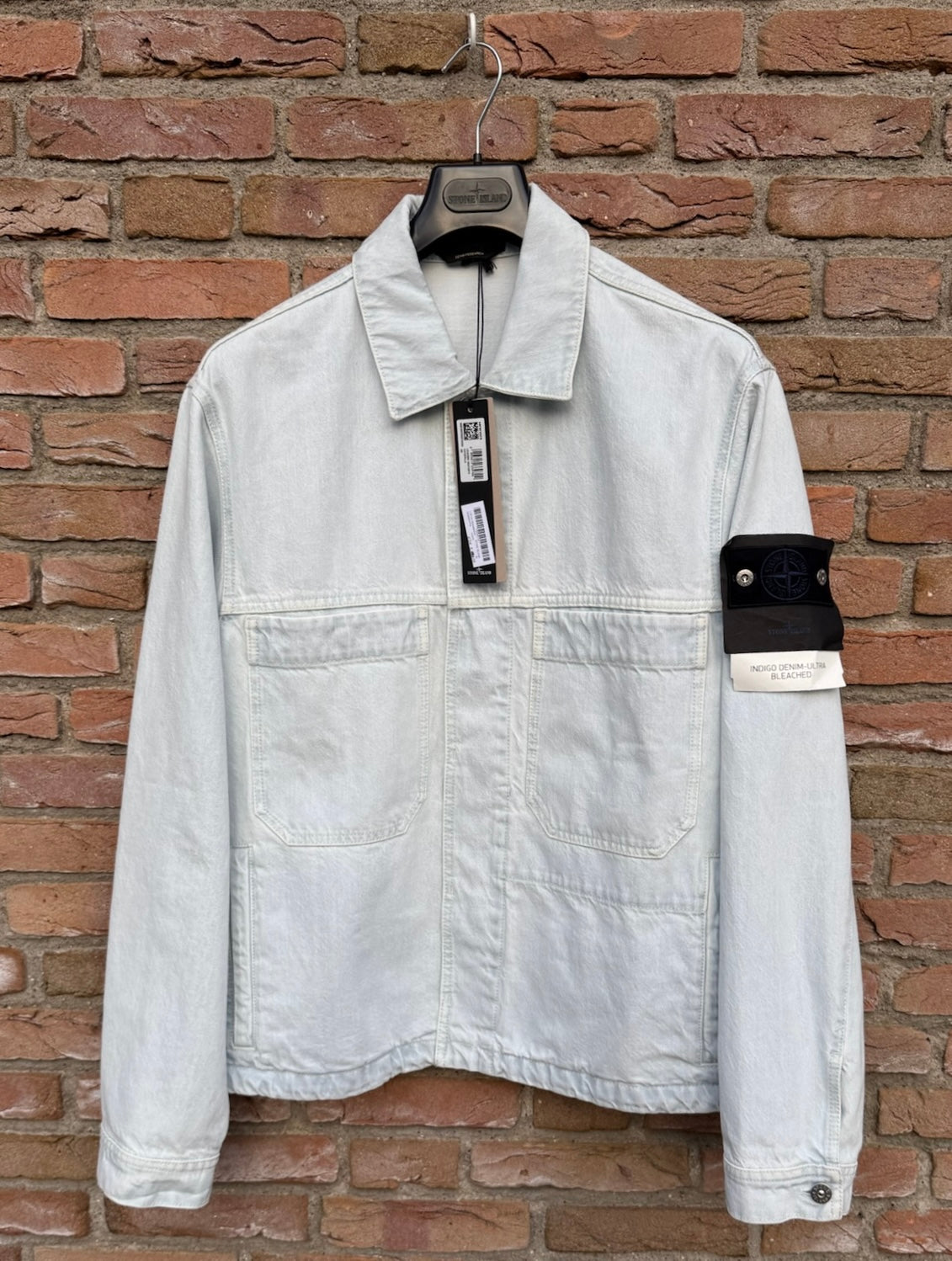 Stone Island Indigo Denim-Ultra Bleached Jacket - XL