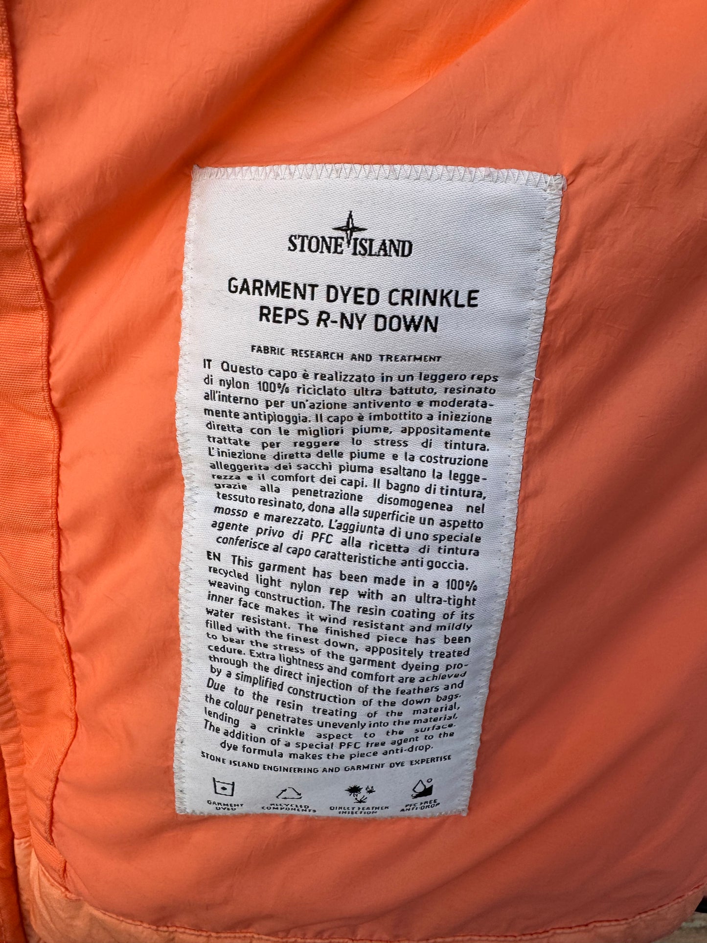 Stone Island Crinkle Reps Down Gilet - L