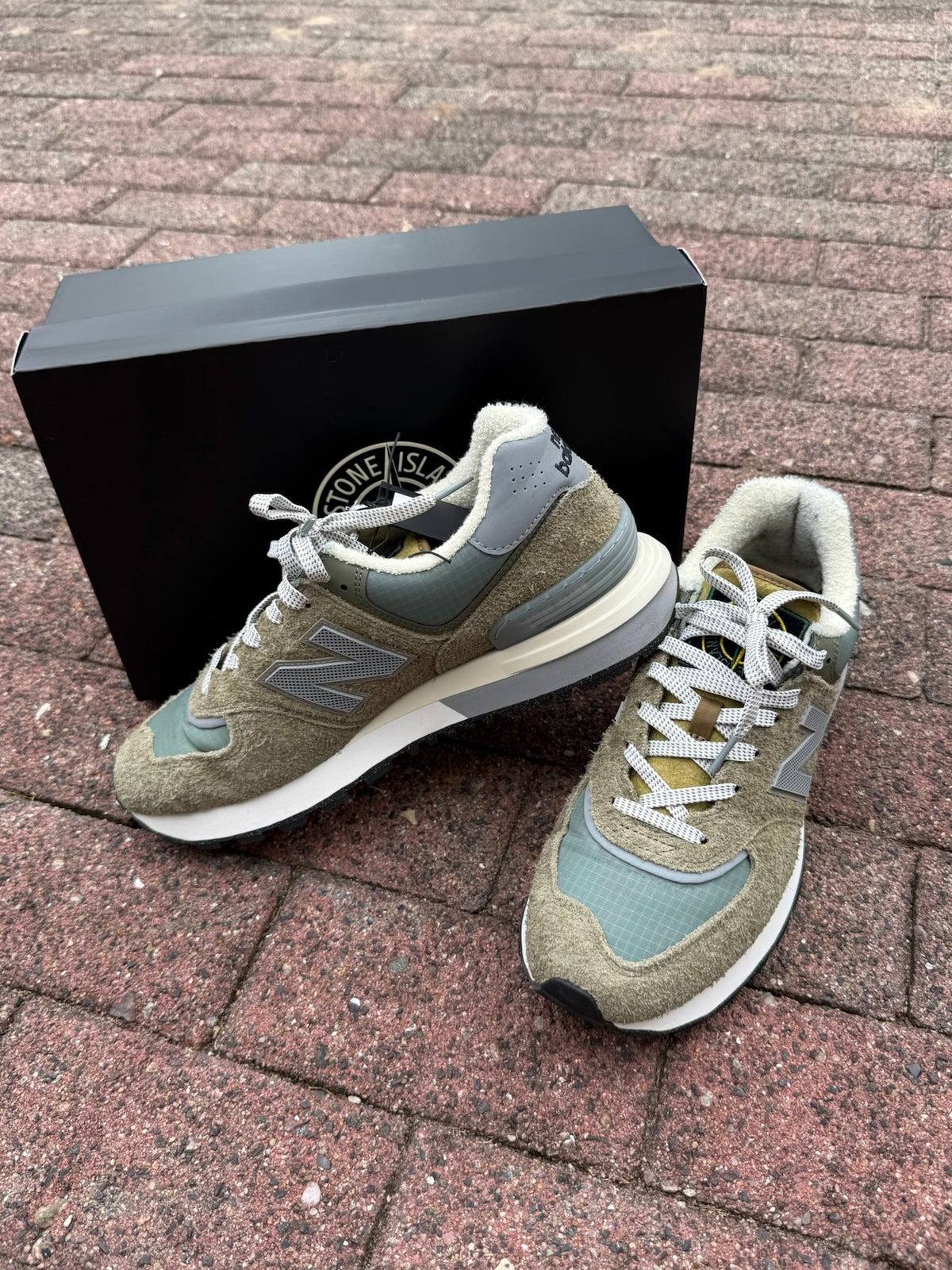 Stone Island x New Balance 574 Legacy Trainers - UK 10