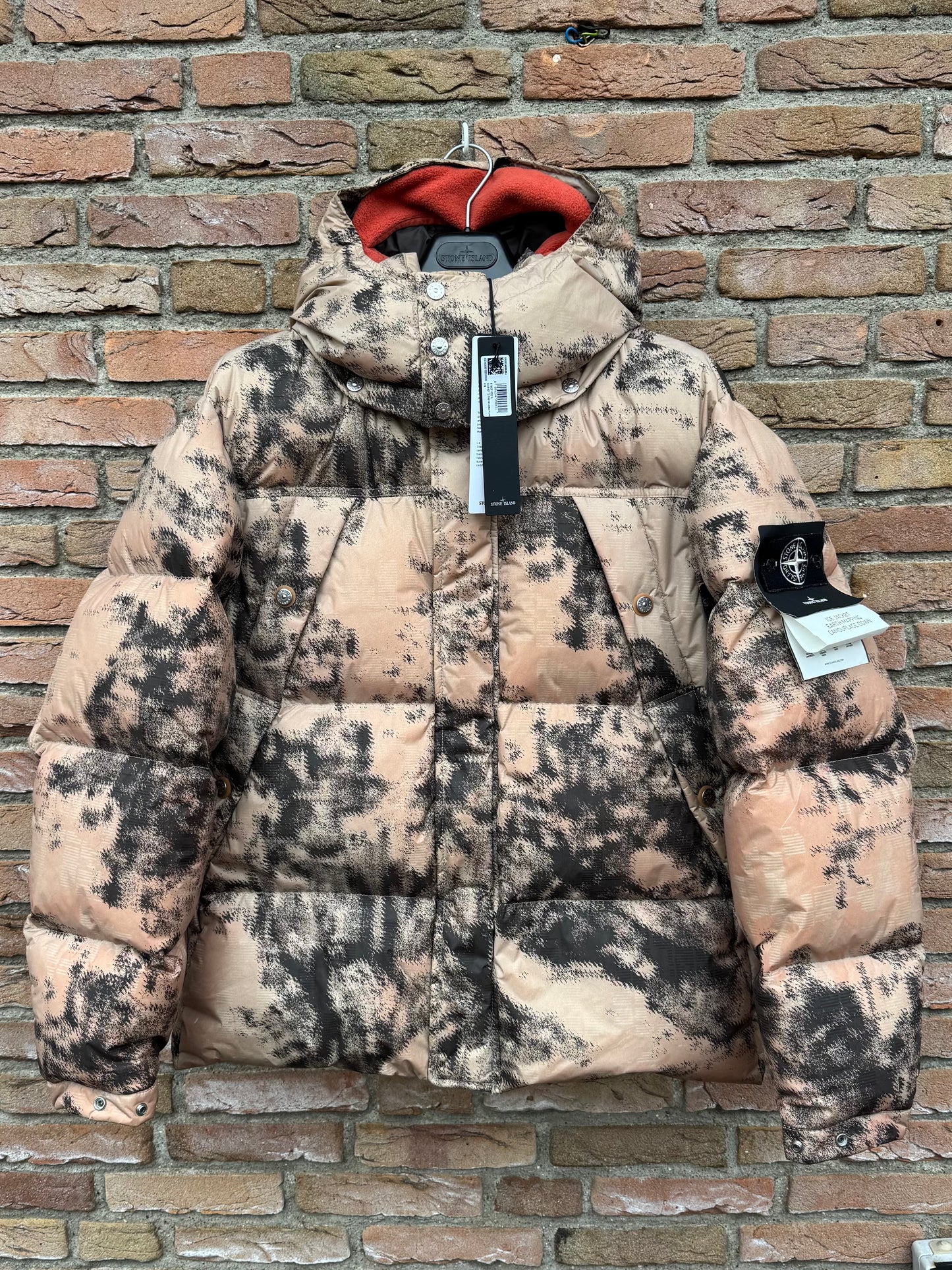 Stone Island Ice Jacket Earth Mapping Camouflage Down Jacket - XL
