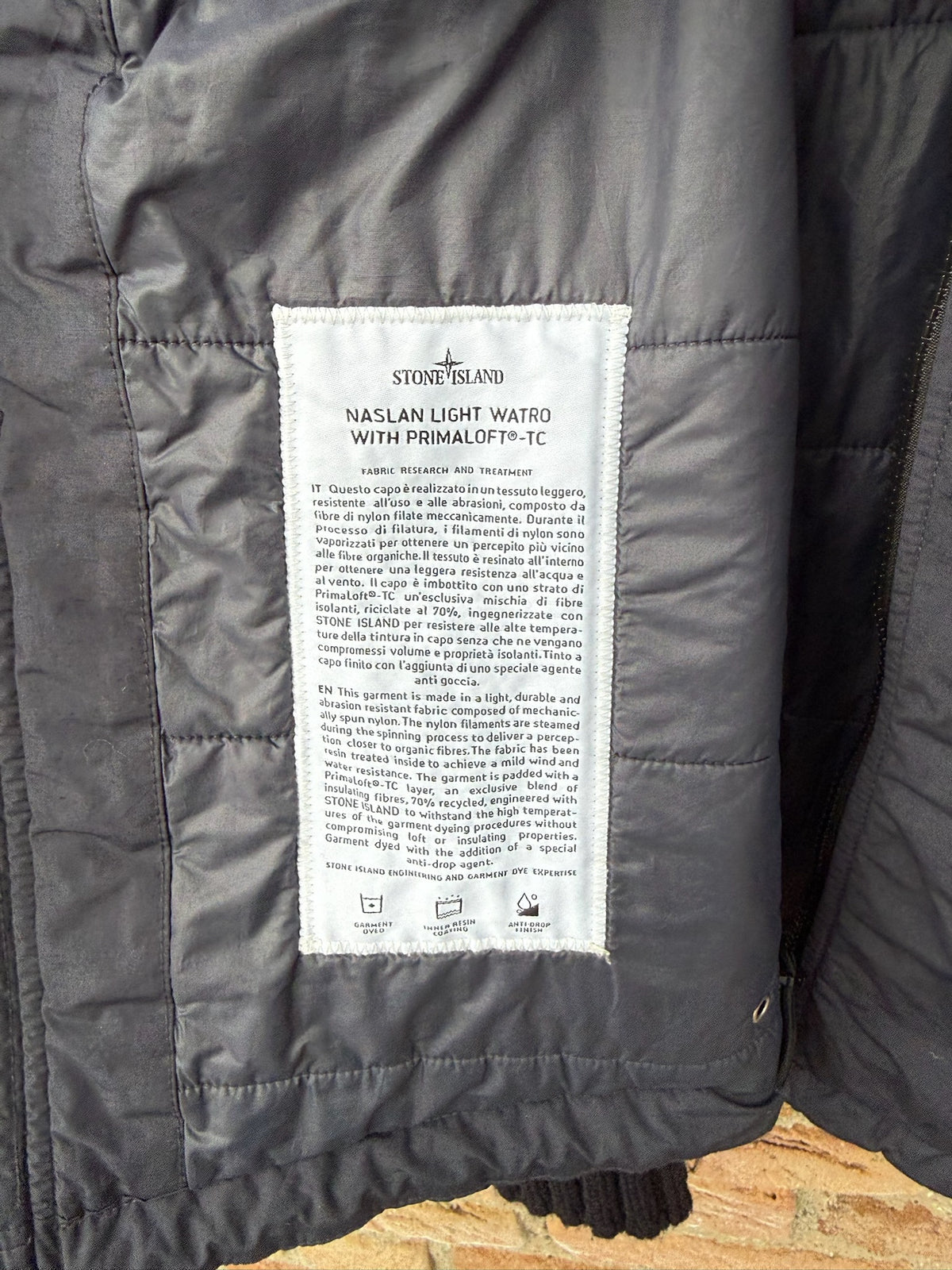 Stone Island Naslan Light Watro Primaloft-TC Jacket - L
