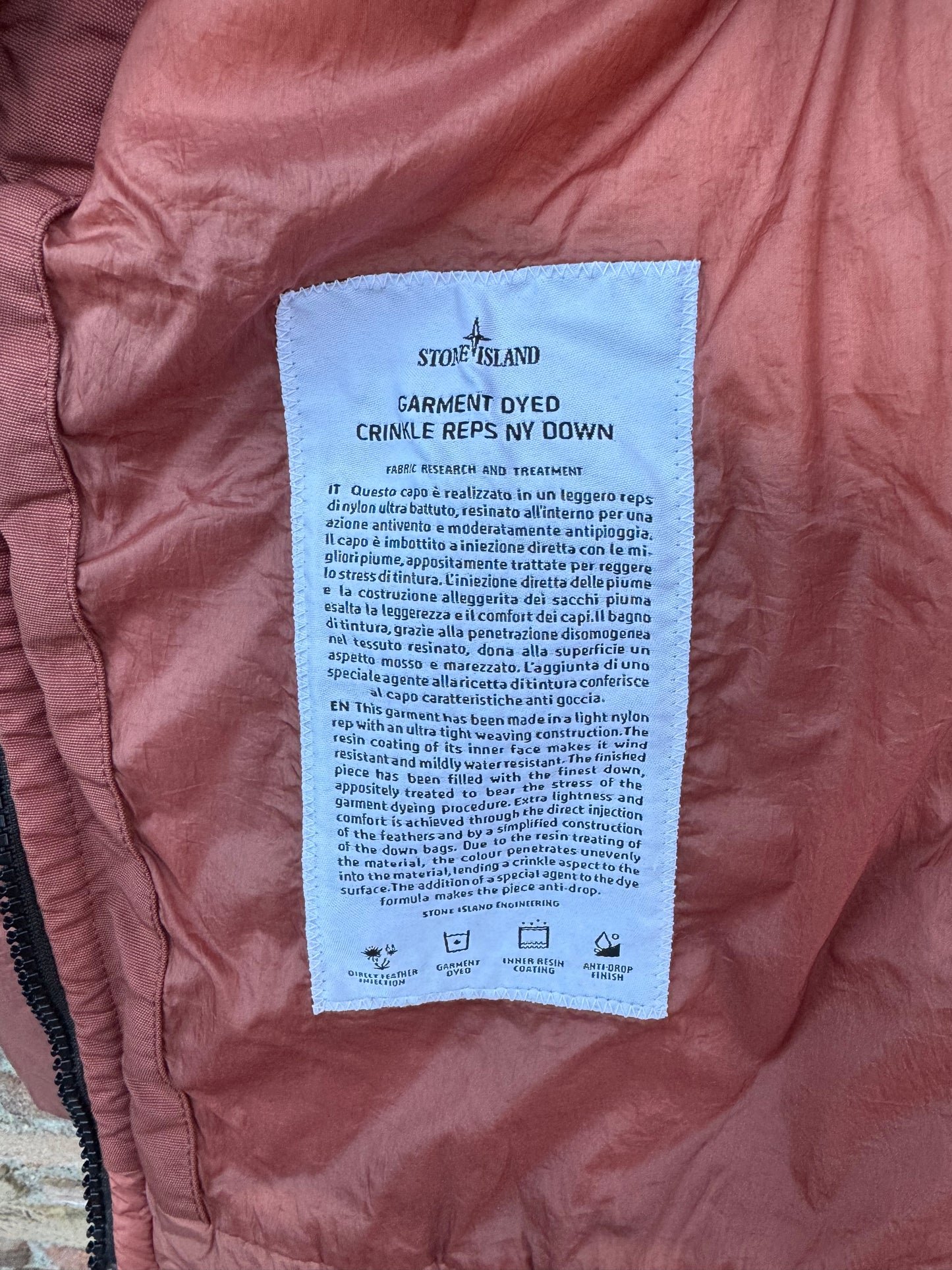 Stone Island Crinkle Reps NY Down Jacket - S