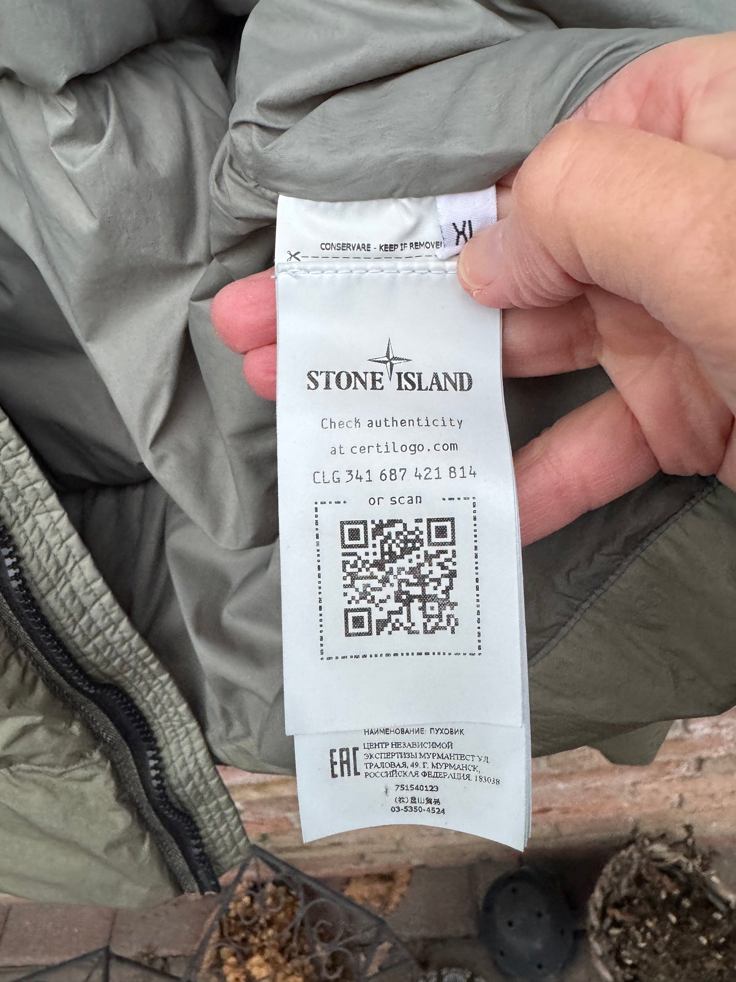 Stone Island Crinkle Reps Daunenjacke - XL