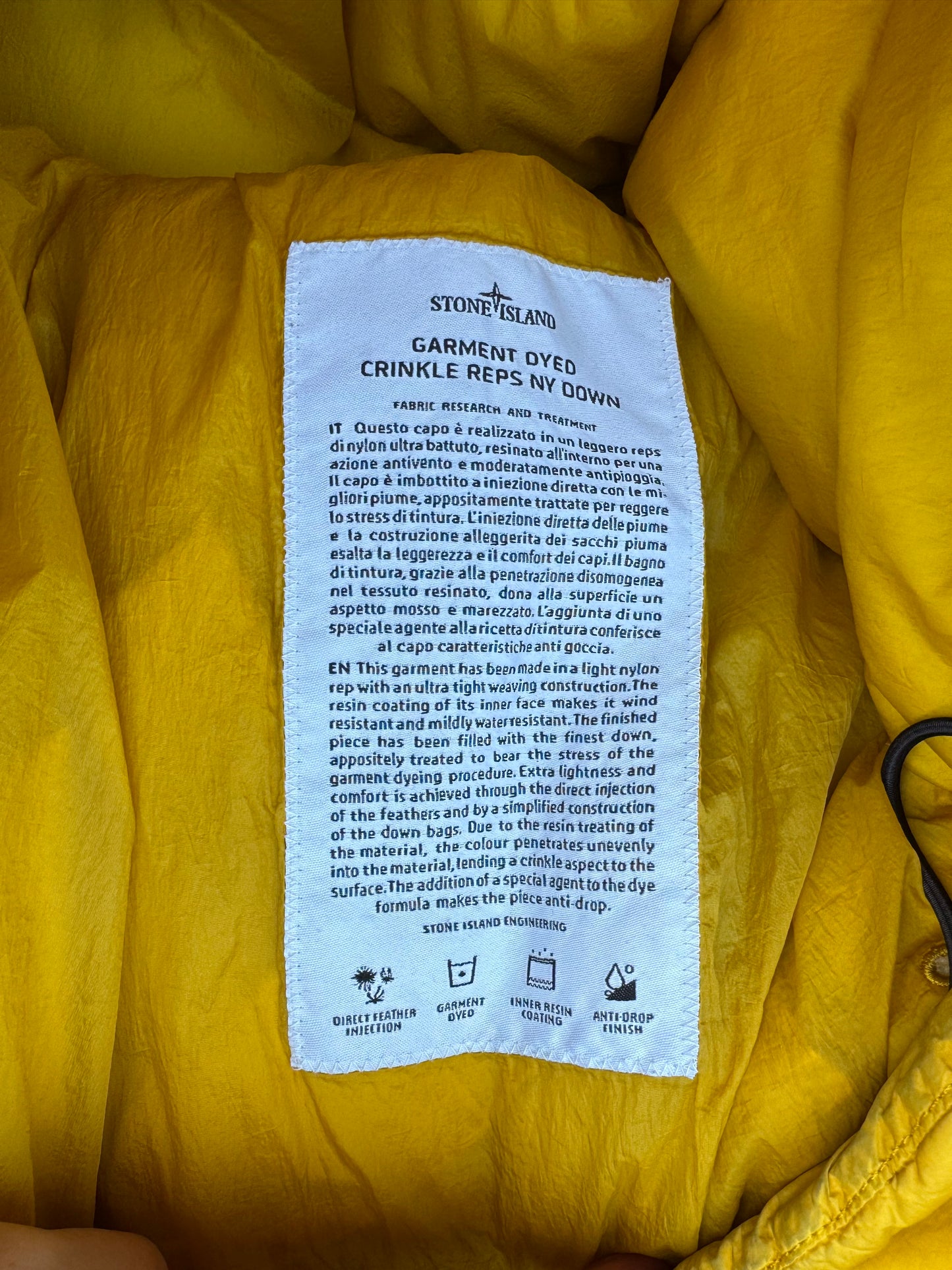 Stone Island Crinkle Reps NY Down Jacket - S