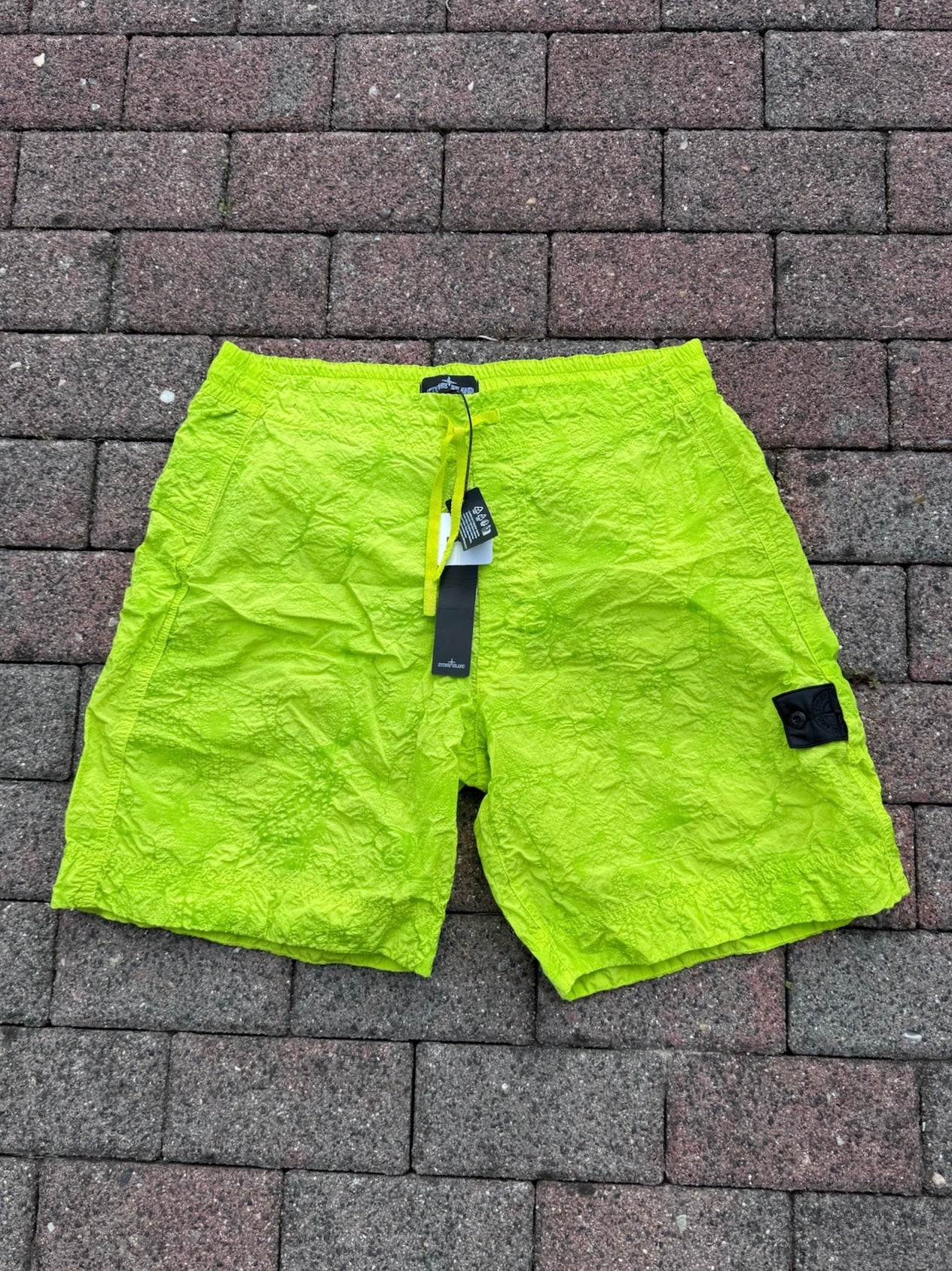 Stone Island Shadow Project Econyl Nylon Metal Waffle Print Shorts - M