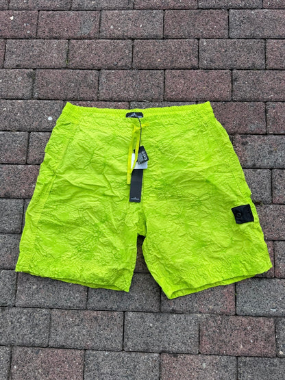 Stone Island Shadow Project Econyl Nylon Metal Waffle Print Shorts - M