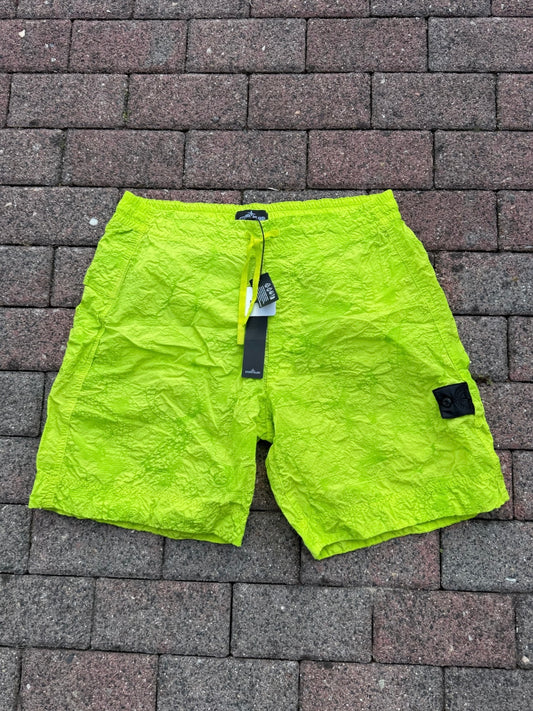 Stone Island Shadow Project Econyl Nylon Metal Waffle Print Shorts - M
