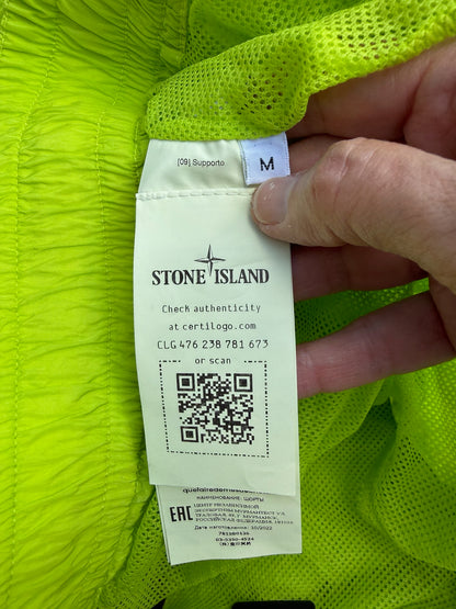 Stone Island Shadow Project Econyl Nylon Metal Waffle Print Shorts - M