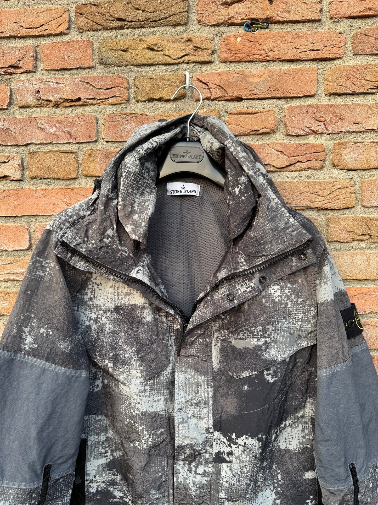 Stone Island Dissolving Grid Camo Nylon Jacket - L