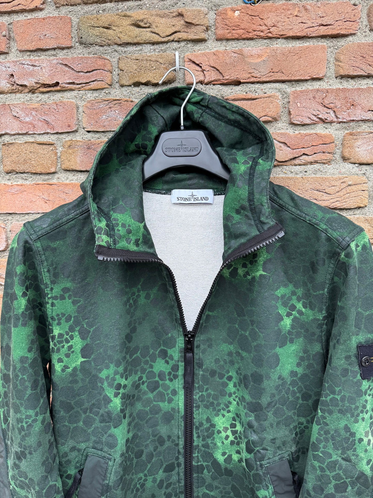 Stone Island Alligator Camo Zipped Hoodie - L