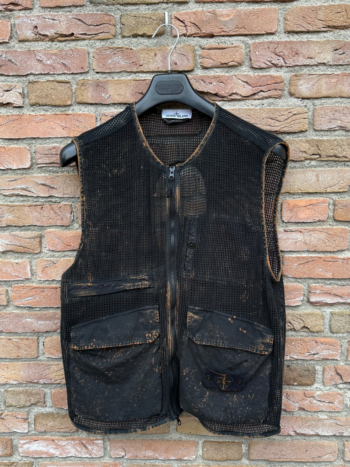 Stone Island Ripstop + Cotton Mesh Off-Dye OVD Gilet - L