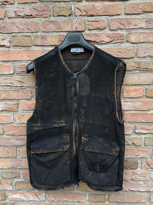 Stone Island Ripstop + Cotton Mesh Off-Dye OVD Gilet - L
