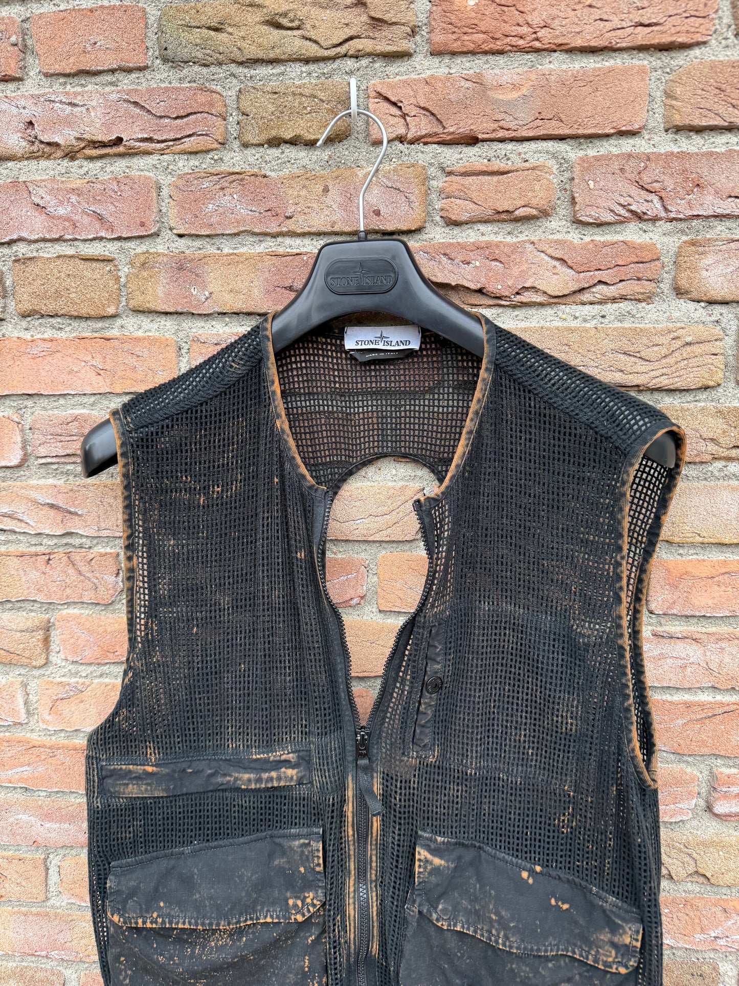 Stone Island Ripstop + Cotton Mesh Off-Dye OVD Gilet - L