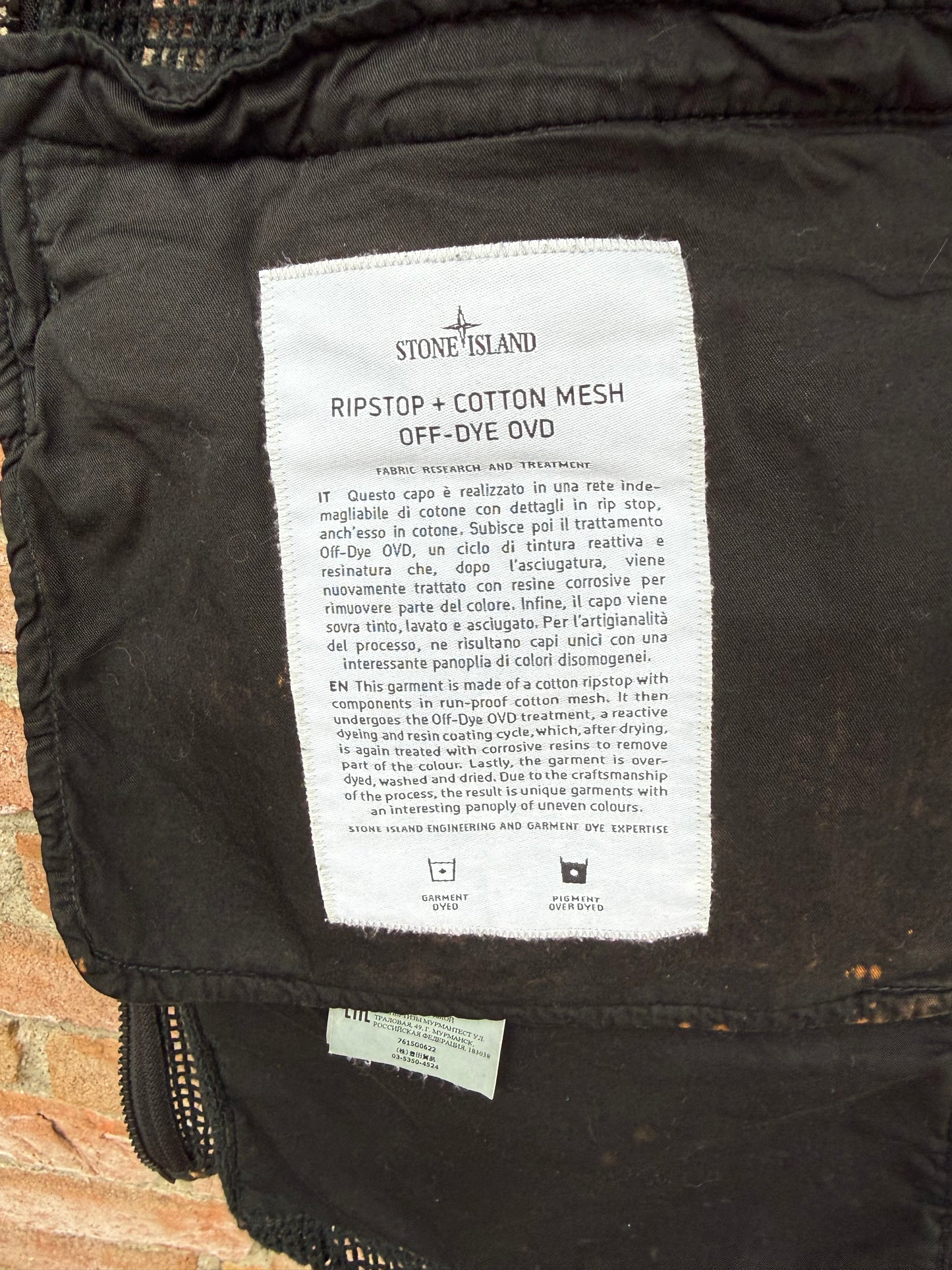 Stone Island Ripstop + Cotton Mesh Off-Dye OVD Gilet - L