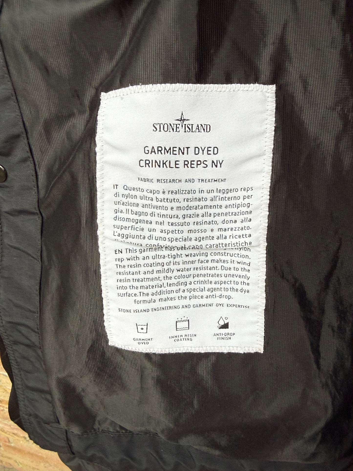 Stone Island Garment Dyed Crinkle Reps NY Jacket - L