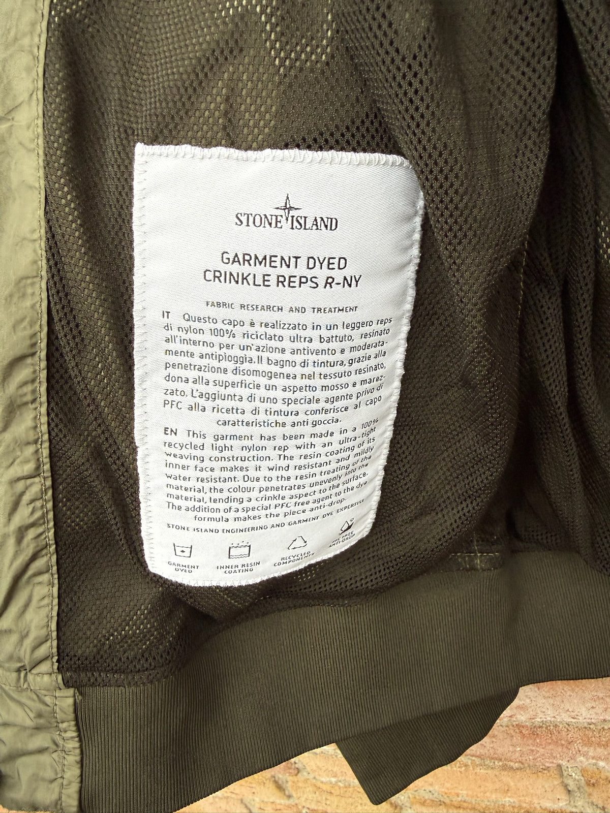 Stone Island Garment Dyed Crinkle Reps R-NY Jacket - L