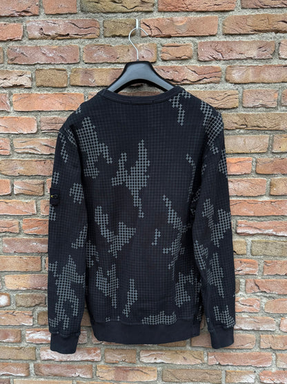 Stone Island Grid Check Camo Sweatshirt - L