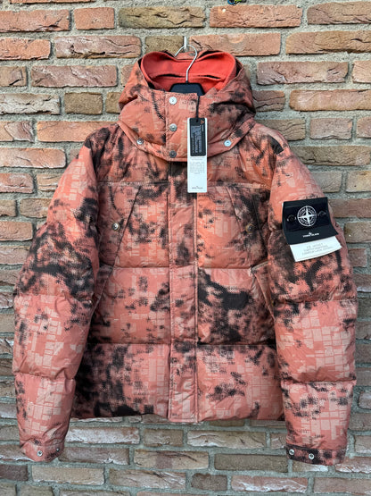 Stone Island Ice Jacket Earth Mapping Camouflage Down Jacket - L