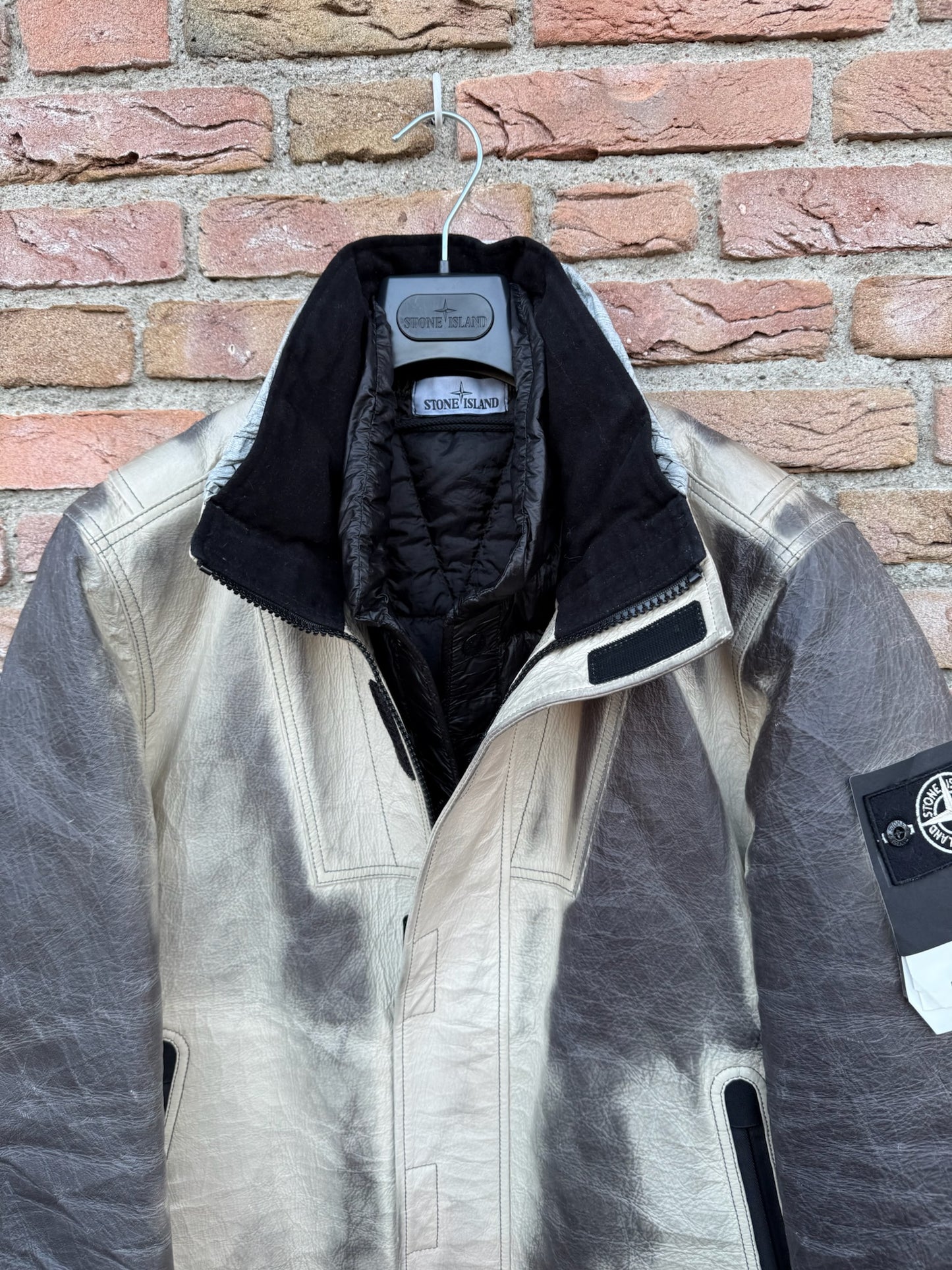 Stone Island Ice Jacket in Dyneema Boned Leather Jacket - L