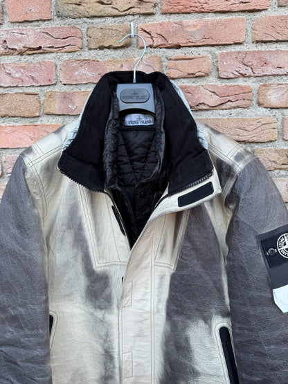 Stone Island Ice Jacket in Dyneema Boned Leather Jacket - L