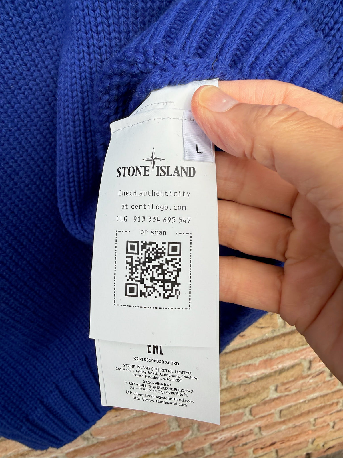 Stone Island Marina Zip Knit Pullover - L