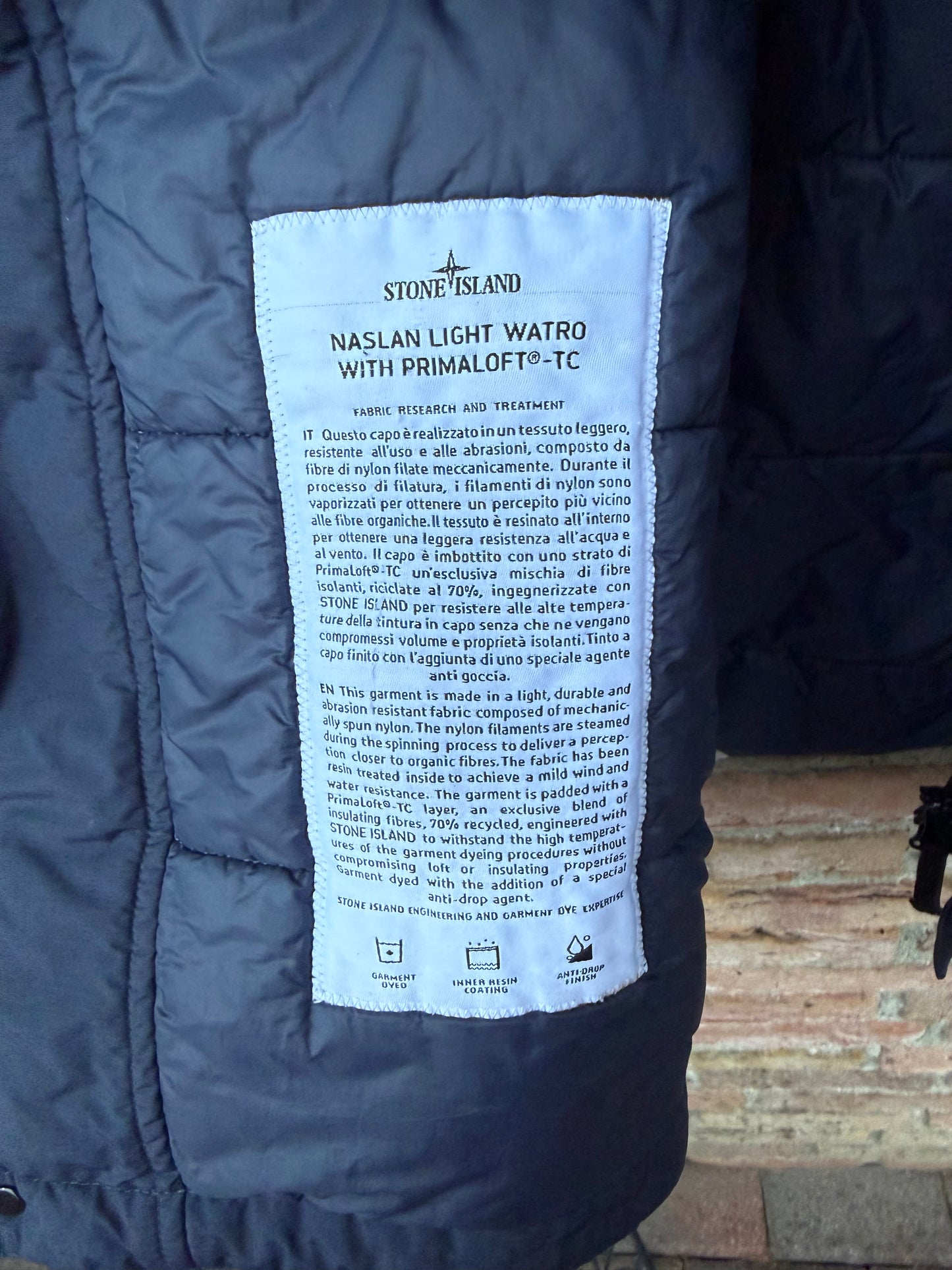 Stone Island Naslan Light Watro Primaloft Jacket - S