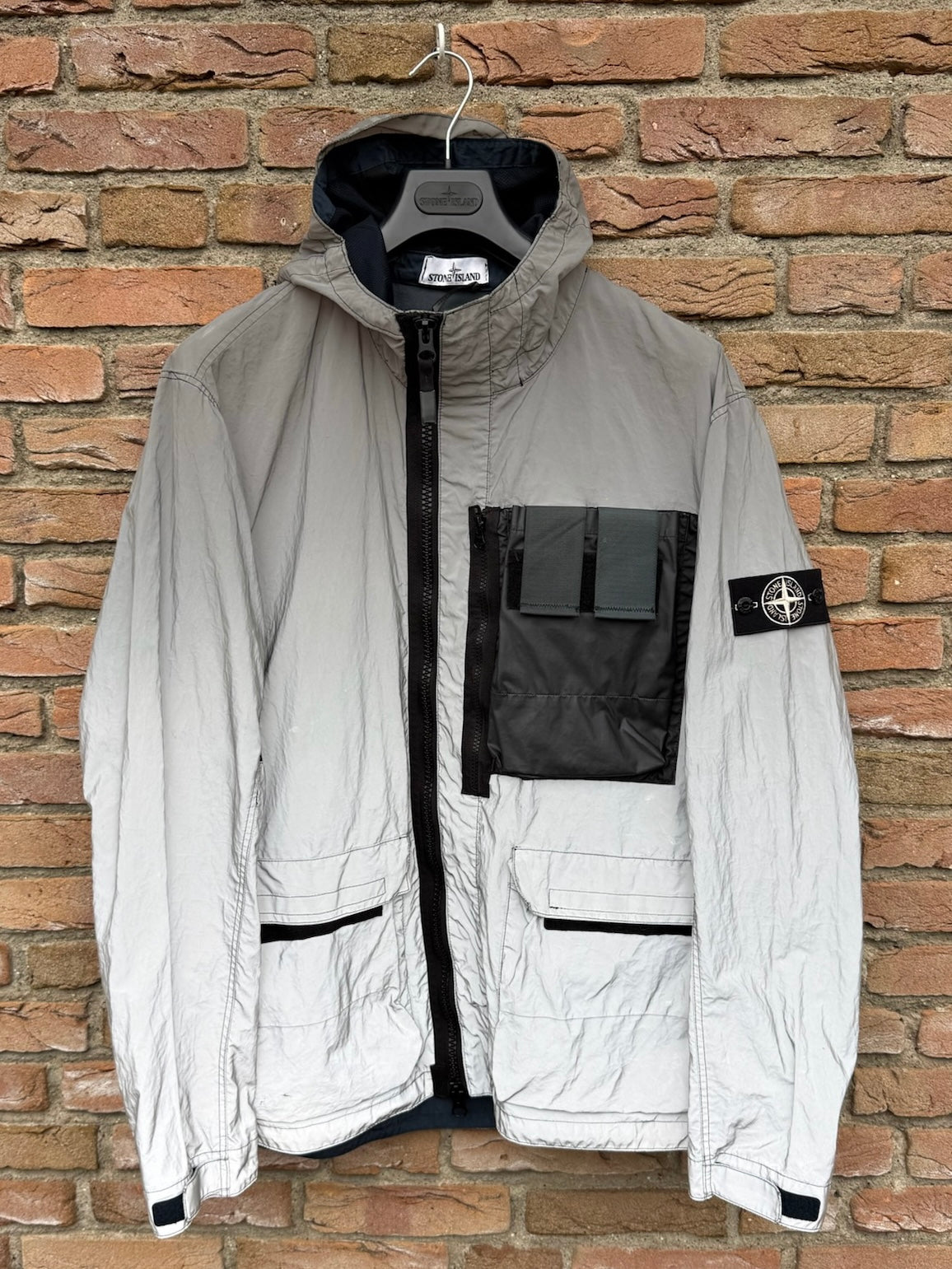 Stone Island Garment Dyed Plated Reflective with Mussola Gommata Jacket - XXL