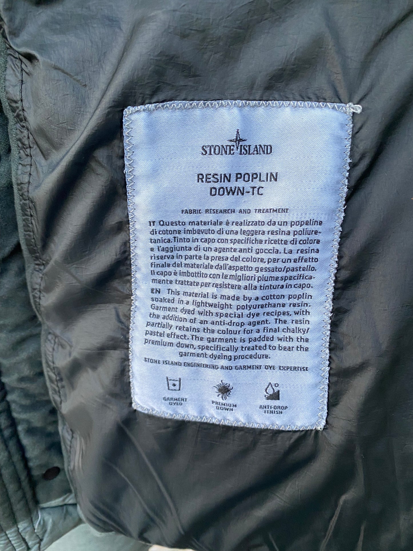 Stone Island Resin Poplin Daunenjacke - L