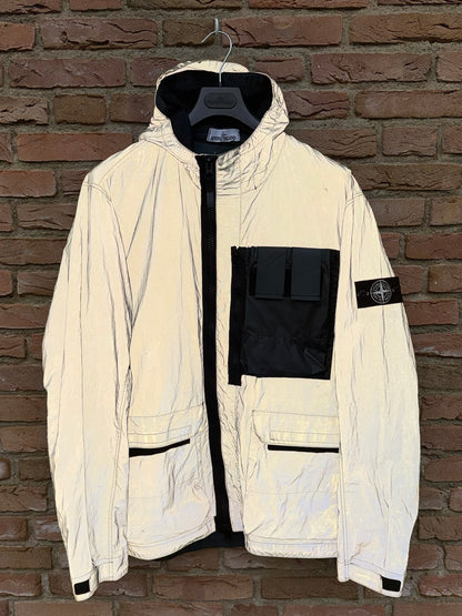 Stone Island Garment Dyed Plated Reflective with Mussola Gommata Jacket - XXL