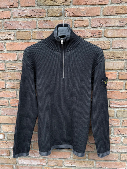 Stone Island Zip Wool Knit Pullover - M