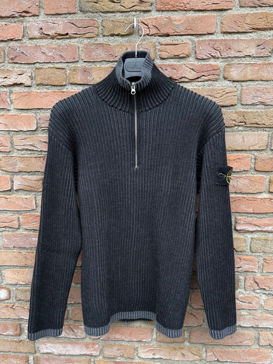 Stone Island Zip Wool Knit Pullover - M