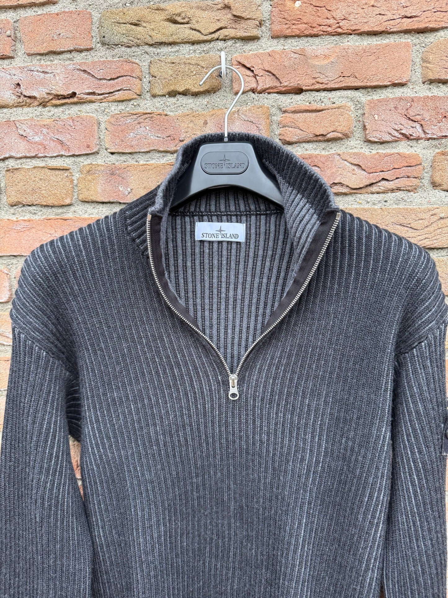 Stone Island Zip Wool Knit Pullover - M