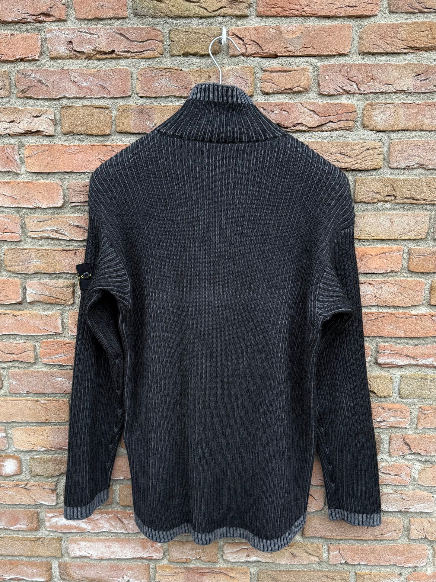Stone Island Zip Wool Knit Pullover - M