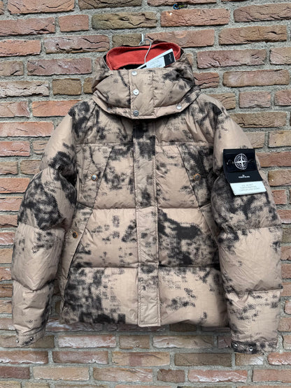 Stone Island Ice Jacket Earth Mapping Camouflage Down Jacket - L