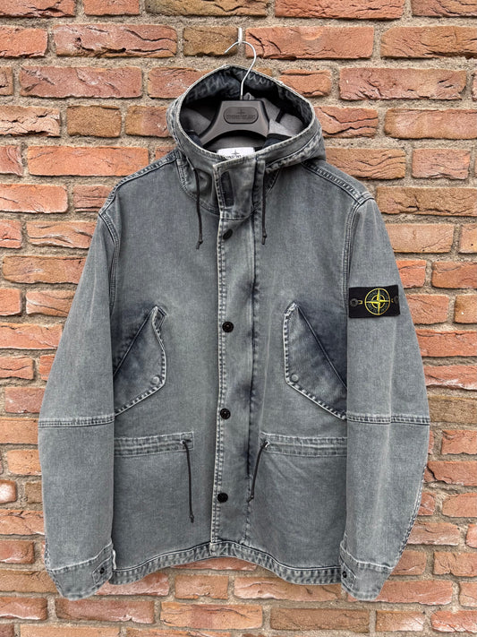 Stone Island Foam Resin Treated Denim Jacket - M