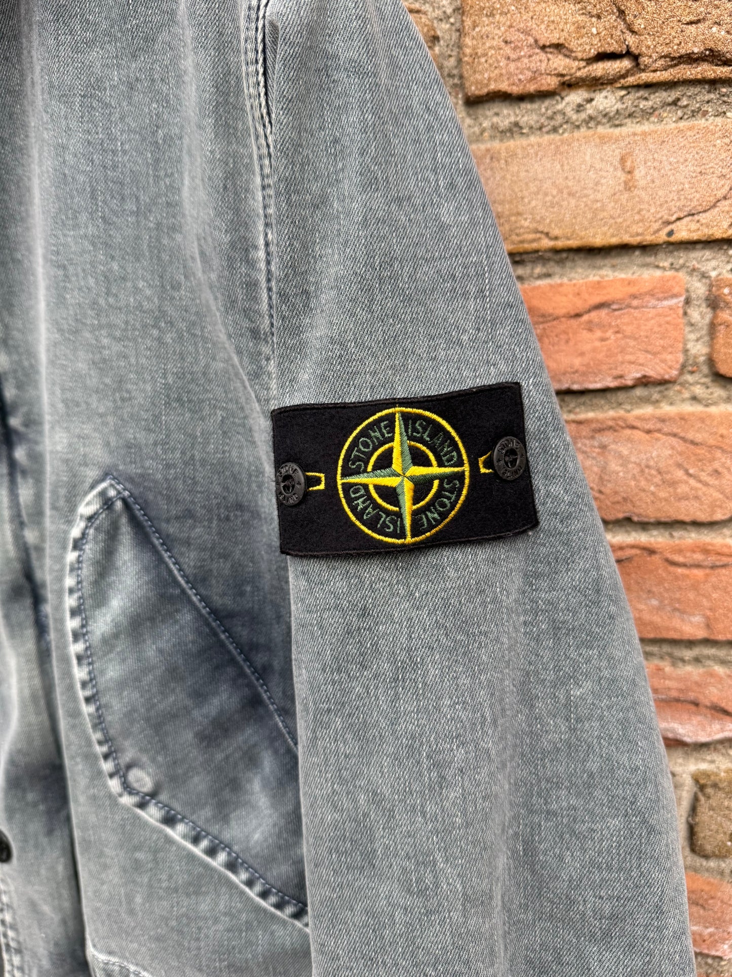 Stone Island Foam Resin Treated Denim Jacket - M