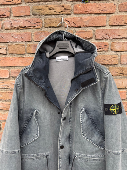 Stone Island Foam Resin Treated Denim Jacket - M