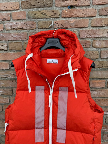 Stone Island Rubber Wax Poplin Down Marina Gilet - M