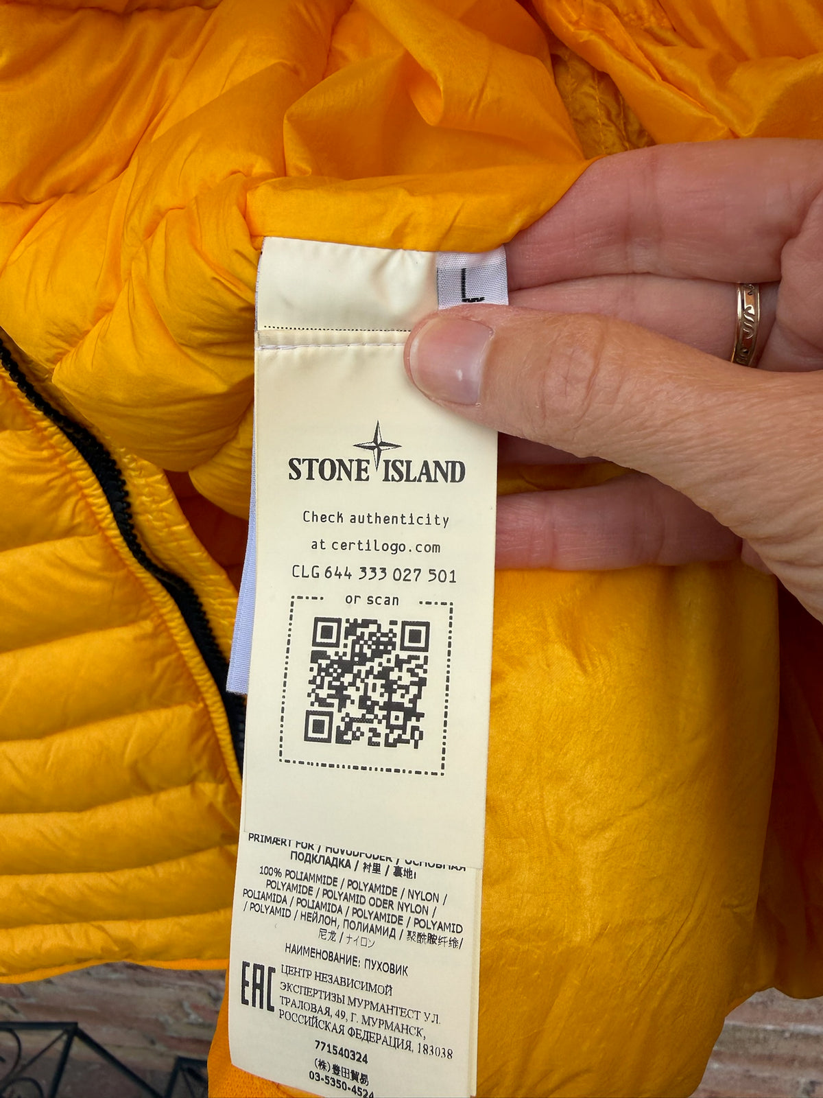 Stone Island Loom Woven Chambers R-Nylon Down-TC Jacket - L