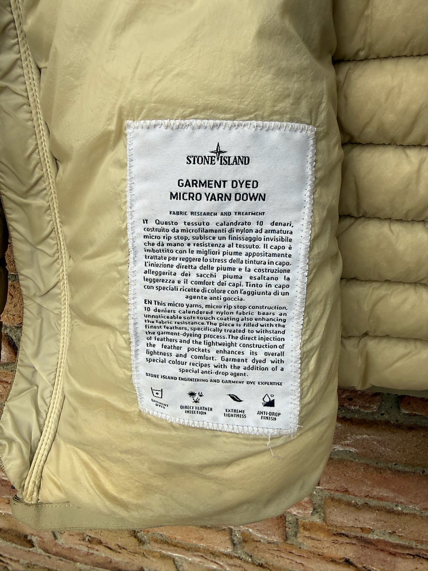 Stone Island Garment Dyed Micro Yarn Down Jacket - S